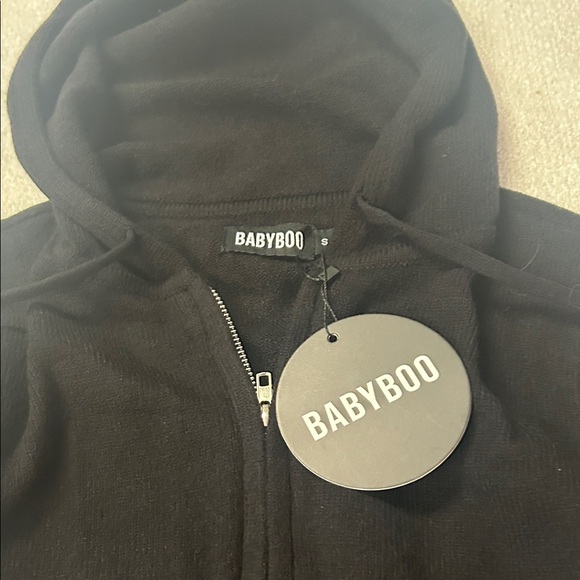 Babyboo Black Hooded Sweater for Women - Picture 4 of 8